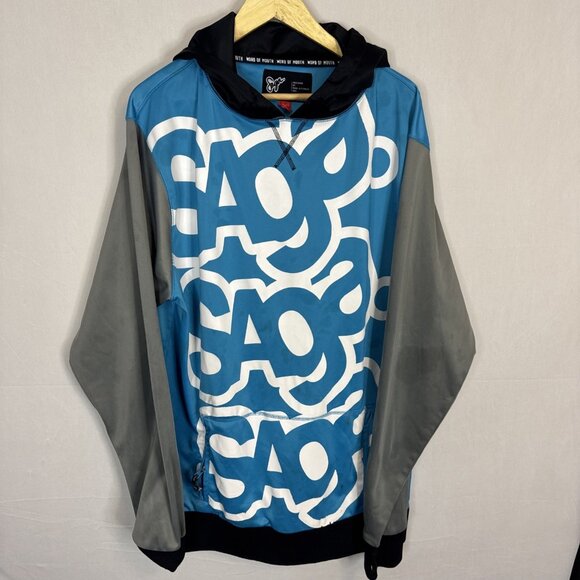 Saga Outerwear Logo Riding Crew Softshell Pullover Blue XXL Freestyle Ski - Picture 1 of 11